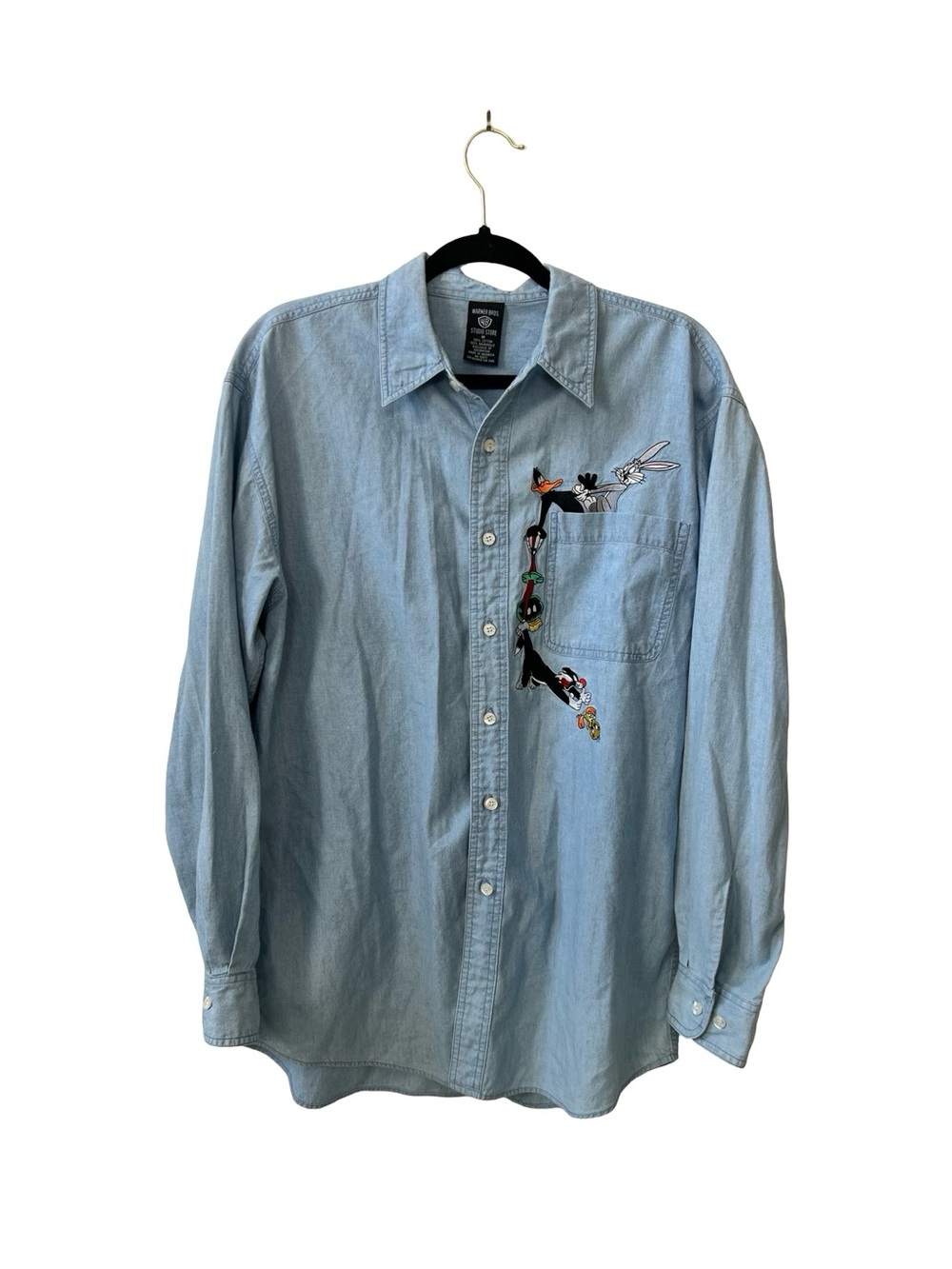 Vintage Warner Bros Looney Tunes  Embroidered Denim Shirt